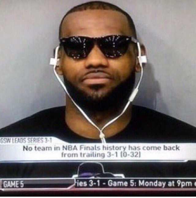 Picture of LeBron down 3-1 in the Finals.